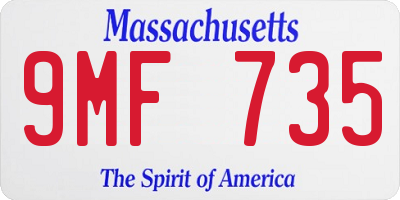 MA license plate 9MF735