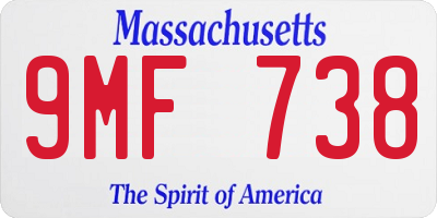 MA license plate 9MF738