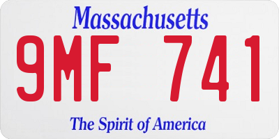 MA license plate 9MF741