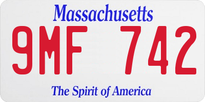 MA license plate 9MF742