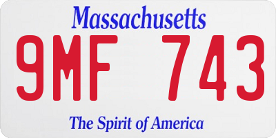 MA license plate 9MF743