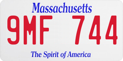 MA license plate 9MF744
