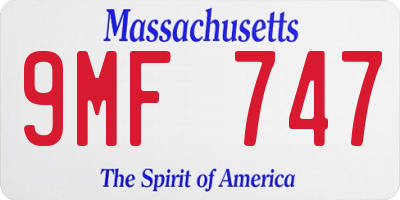 MA license plate 9MF747