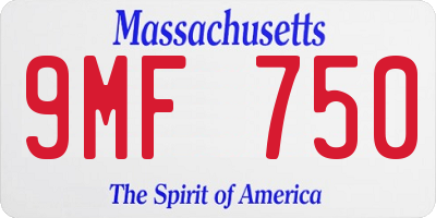 MA license plate 9MF750