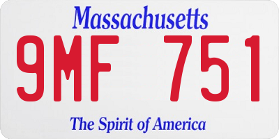MA license plate 9MF751