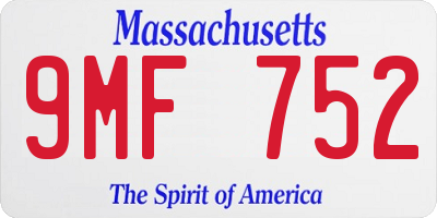 MA license plate 9MF752