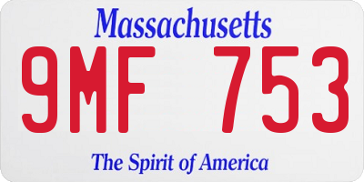 MA license plate 9MF753
