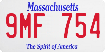 MA license plate 9MF754