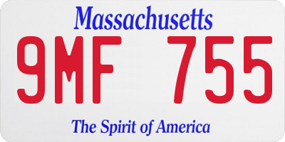 MA license plate 9MF755