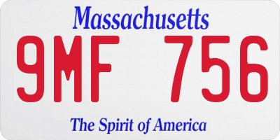MA license plate 9MF756