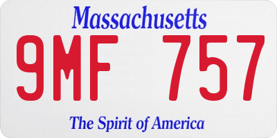 MA license plate 9MF757