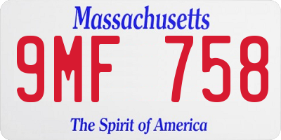 MA license plate 9MF758