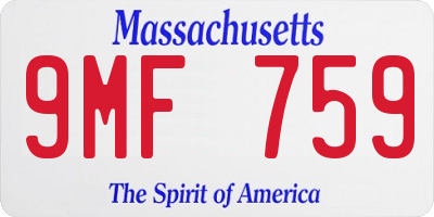MA license plate 9MF759