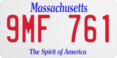 MA license plate 9MF761