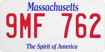 MA license plate 9MF762