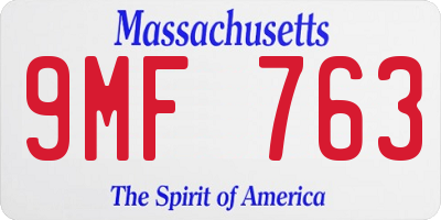 MA license plate 9MF763