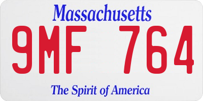 MA license plate 9MF764