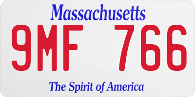 MA license plate 9MF766