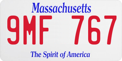 MA license plate 9MF767