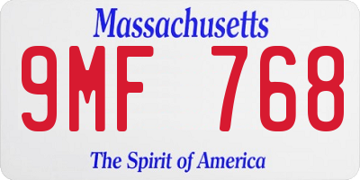 MA license plate 9MF768