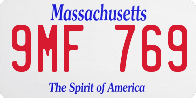 MA license plate 9MF769