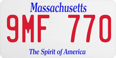 MA license plate 9MF770