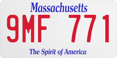 MA license plate 9MF771