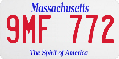 MA license plate 9MF772