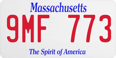 MA license plate 9MF773