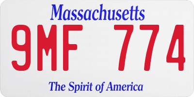 MA license plate 9MF774