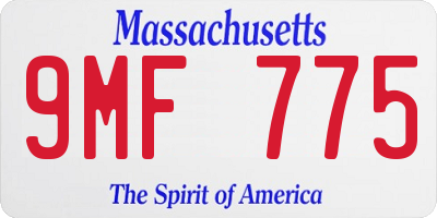 MA license plate 9MF775