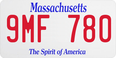 MA license plate 9MF780