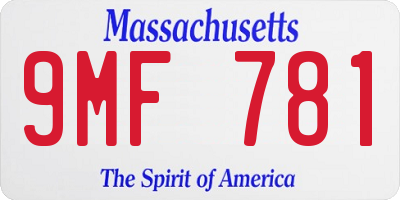MA license plate 9MF781