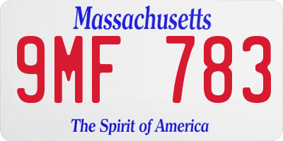 MA license plate 9MF783