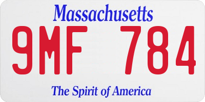MA license plate 9MF784