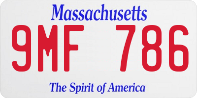 MA license plate 9MF786