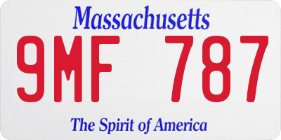 MA license plate 9MF787
