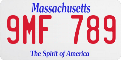 MA license plate 9MF789