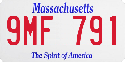 MA license plate 9MF791