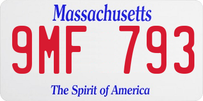 MA license plate 9MF793