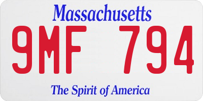 MA license plate 9MF794