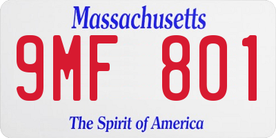MA license plate 9MF801