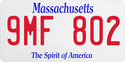 MA license plate 9MF802