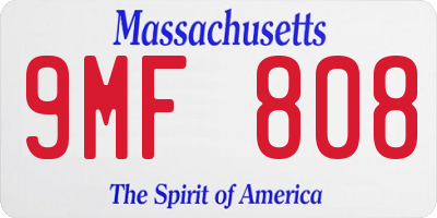 MA license plate 9MF808