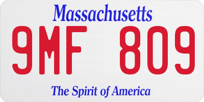 MA license plate 9MF809