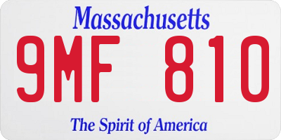 MA license plate 9MF810