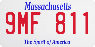 MA license plate 9MF811