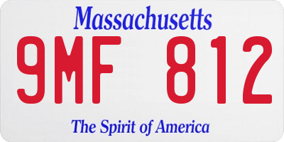 MA license plate 9MF812