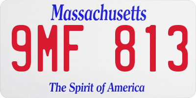 MA license plate 9MF813