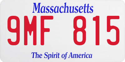 MA license plate 9MF815